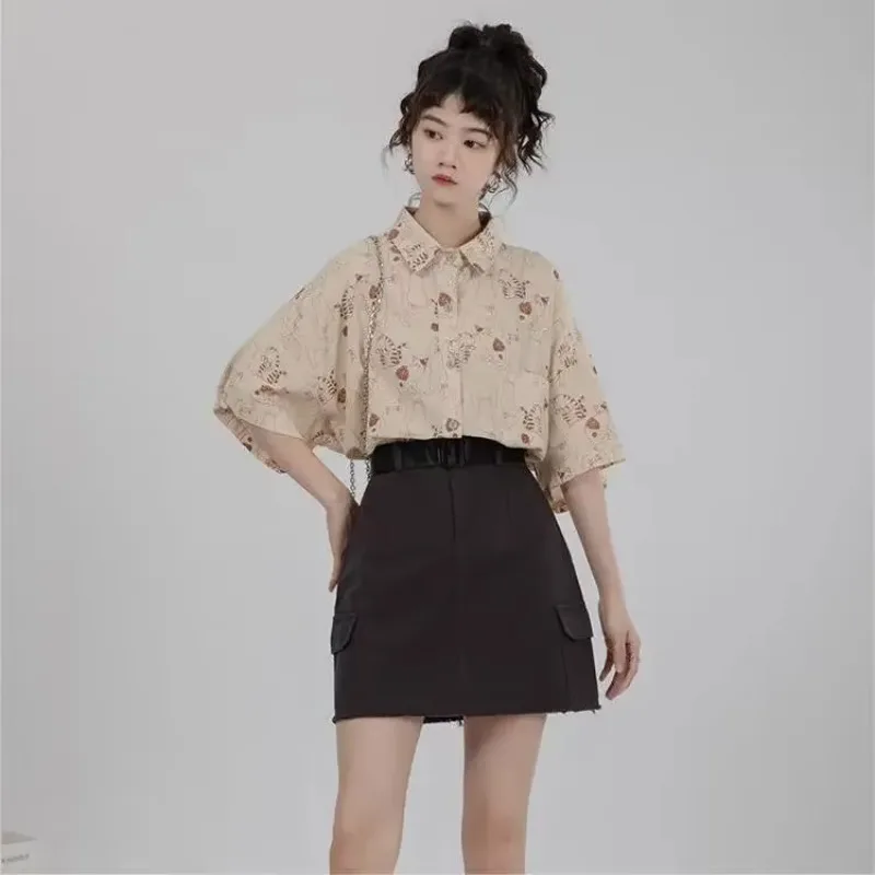 Korean Lifestyle Student - Camisas de pana para mujer, camisa