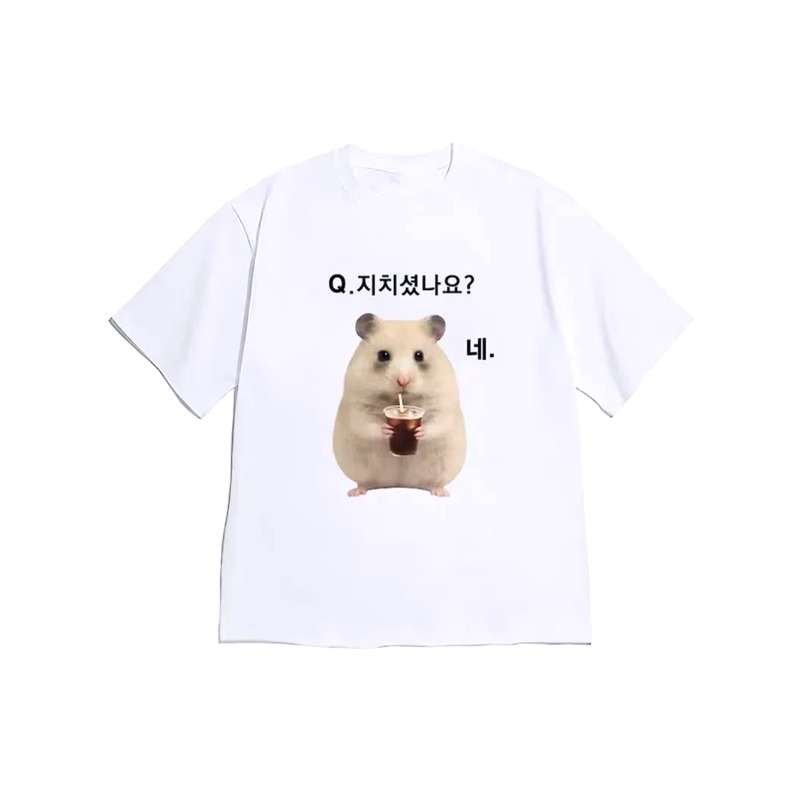 Korean Men Lifestyle - Camiseta coreana con estampado de hámster