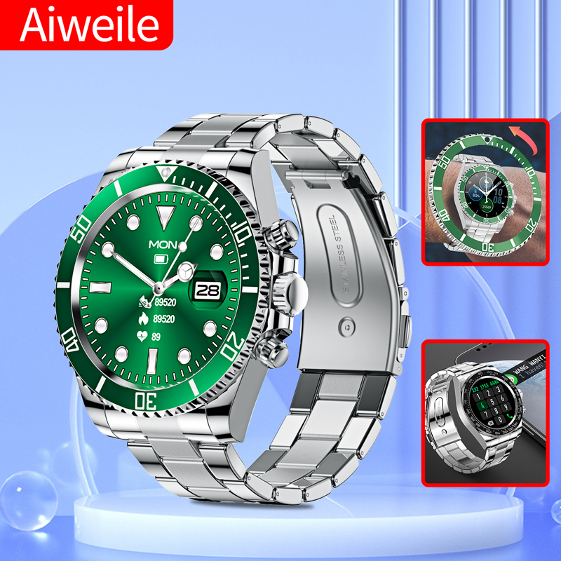 Korean Men Lifestyle - Aiweile-reloj inteligente AW12 para hombre, cronógrafo